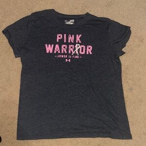 Under Armour Dark Gray T-Shirt with Pink Warrior Graphic